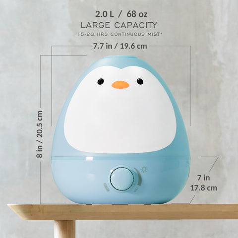 Earnest Living 3-in-1 humidifier nightlight glows with color-changing ambiance