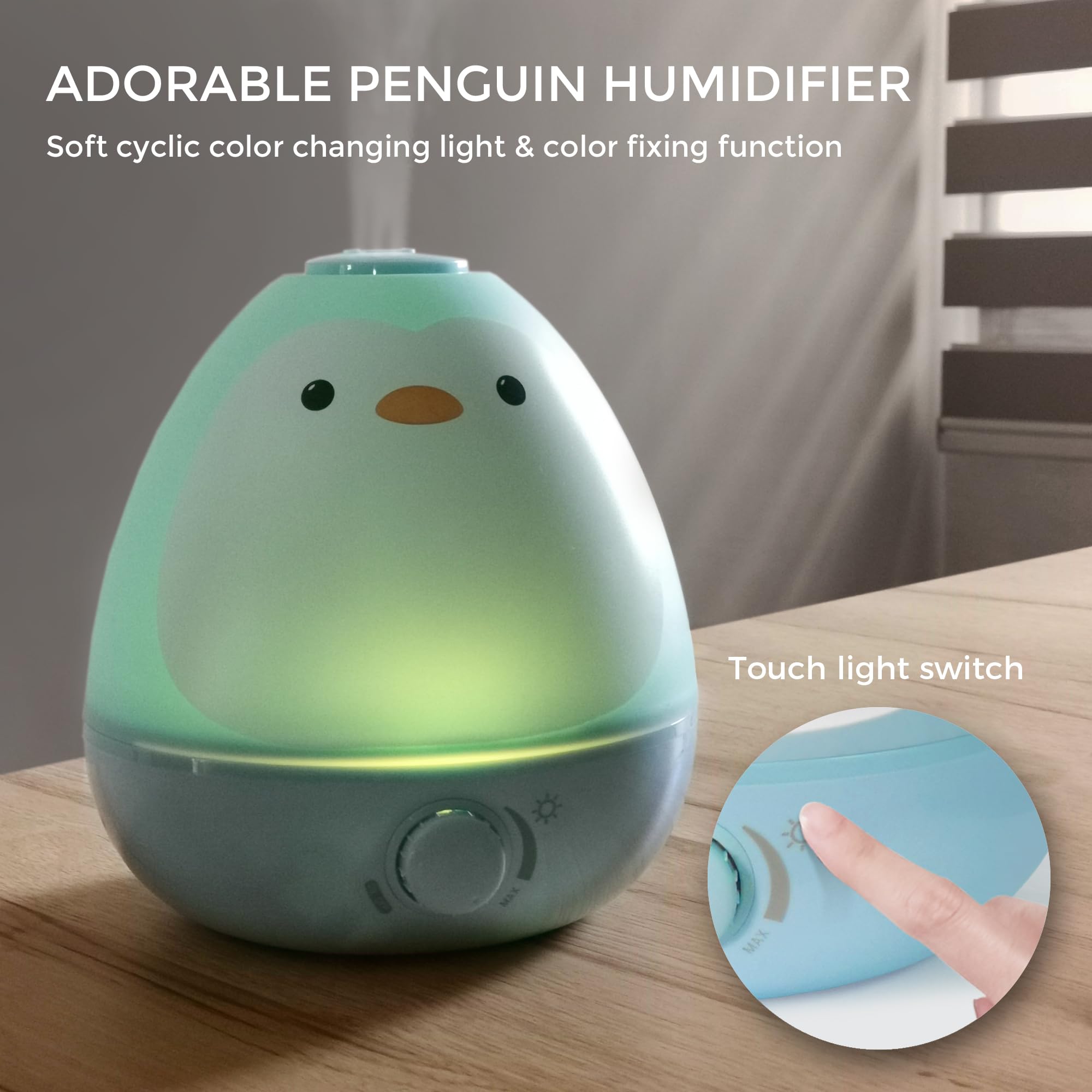 Earnest Living ultrasonic mist delivery creates a soft atmosphere in a kid's room