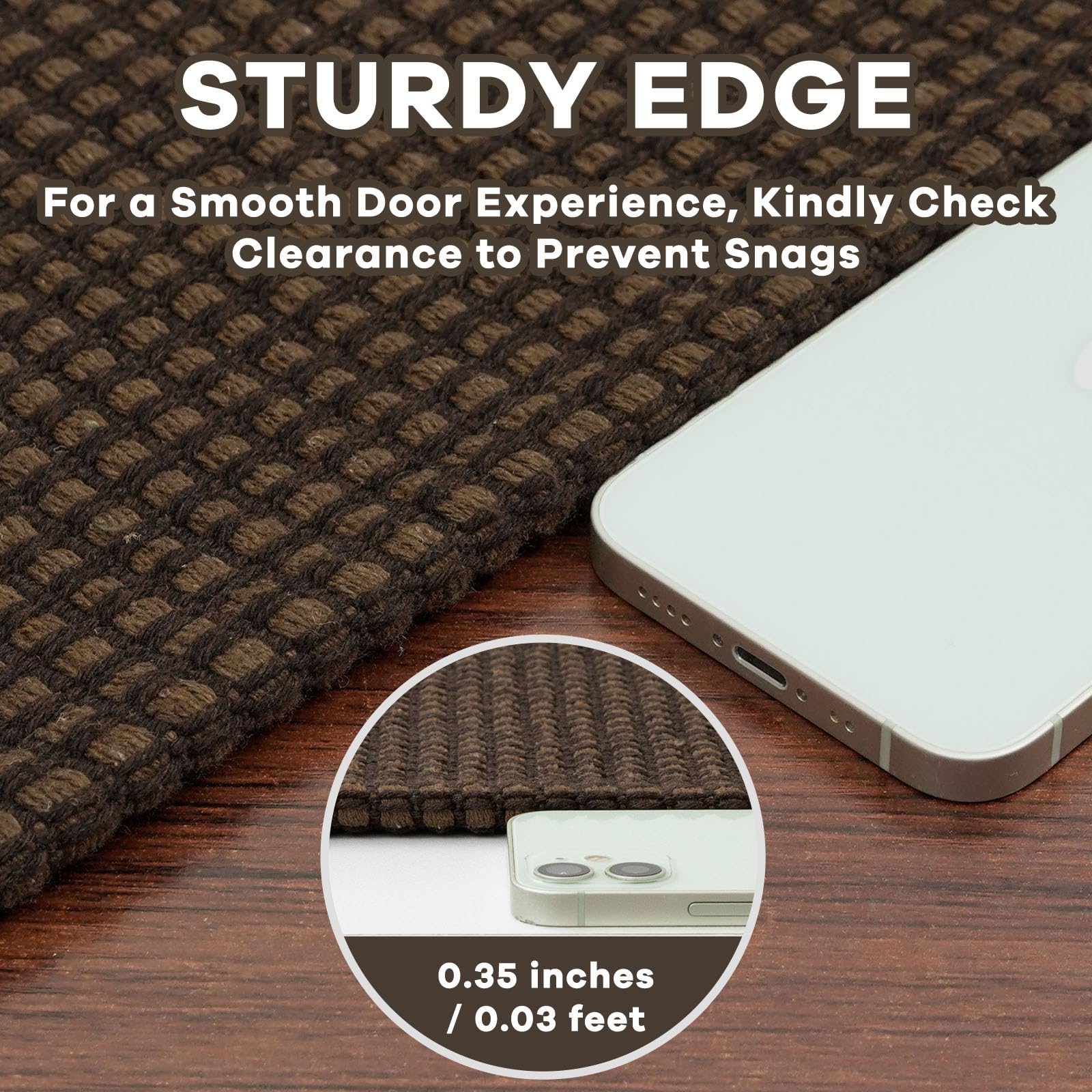 Earthall entryway rug with non-slip rubber backing to keep it in place