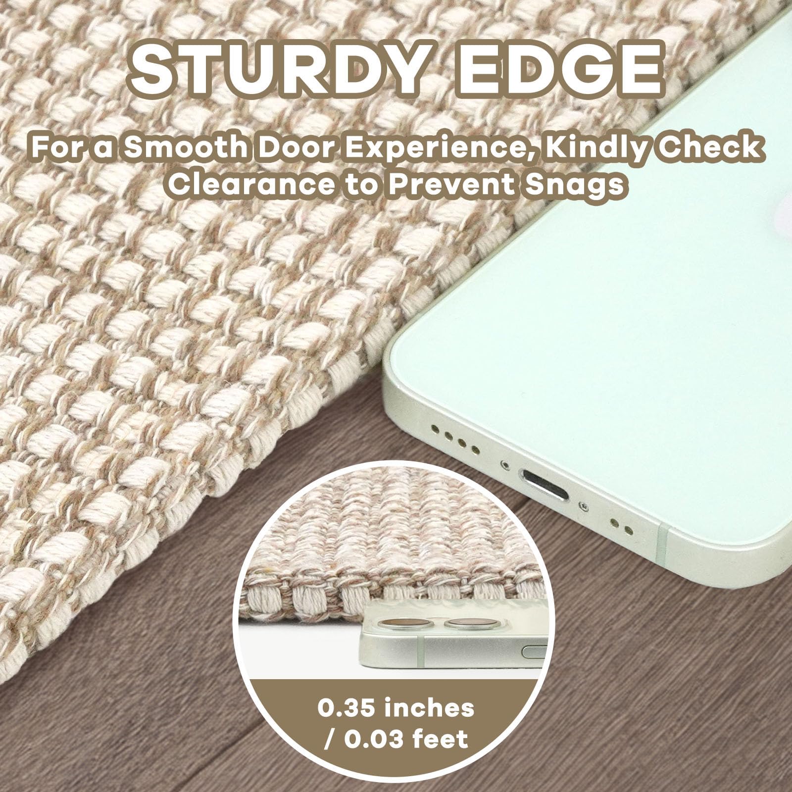 EARTHALL rug with non-slip rubber backing keeps hallway in place for families