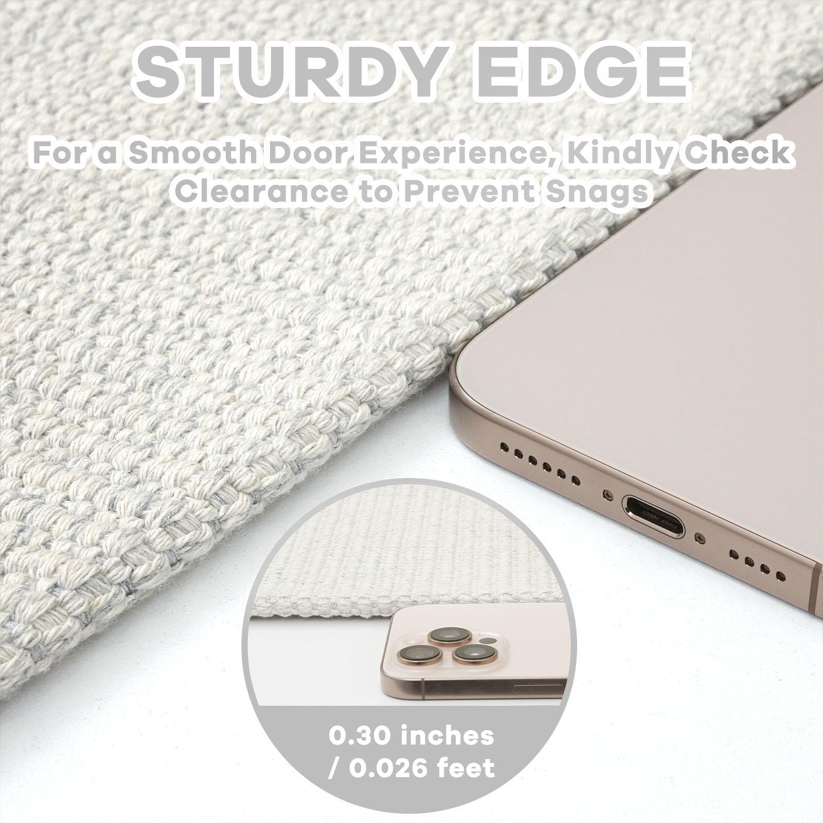 Earthall rubber-backed entry rug non-slip for safer indoor doors.
