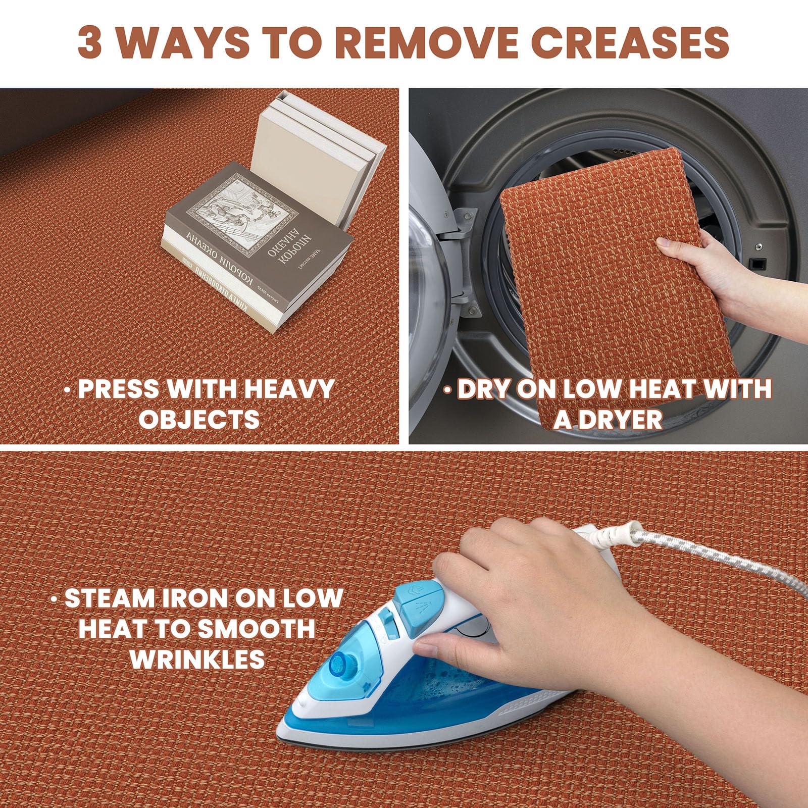 EARTHALL machine-washable rug for easy care on delicate cycles.