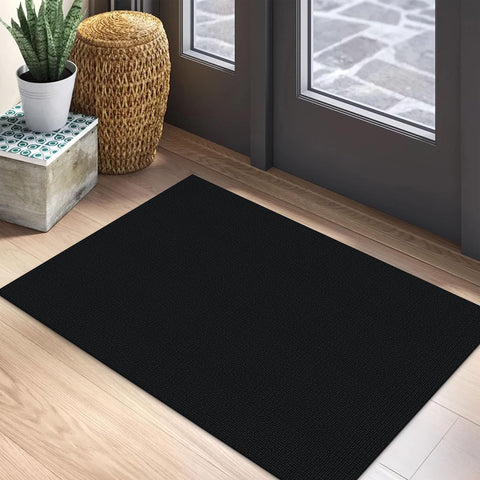 Earthall small area rug overview in black/gray for entryways.