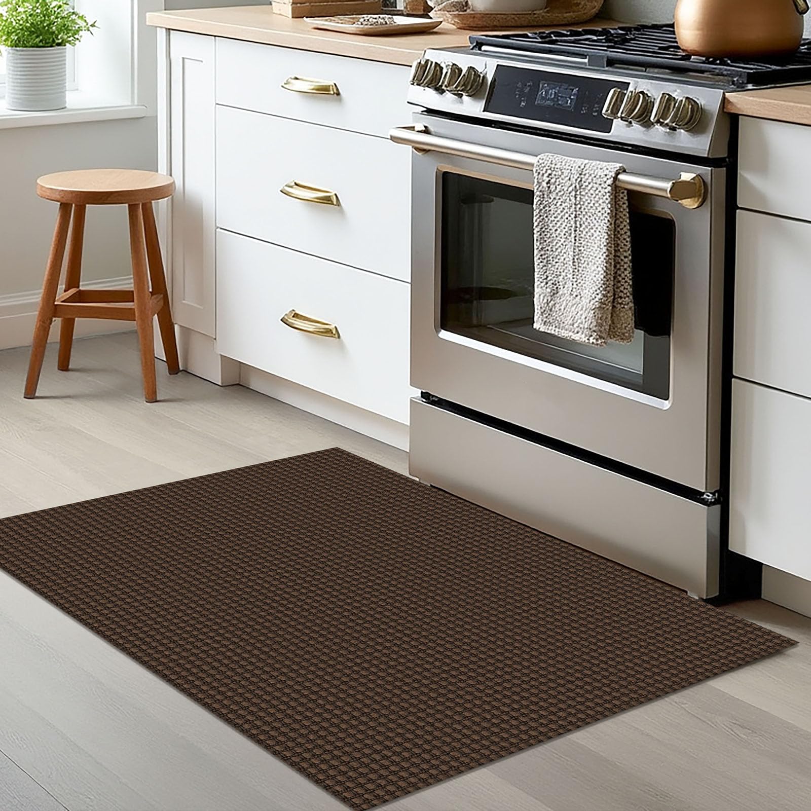 EARTHALL soft cozy rug surface brings comfort to kitchen and foyer