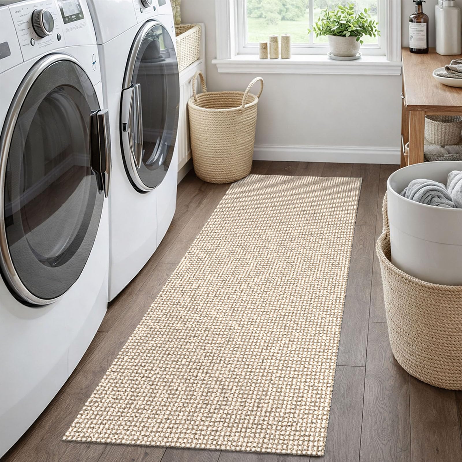 EARTHALL Woven Runner Rug detailed edges add handmade character
