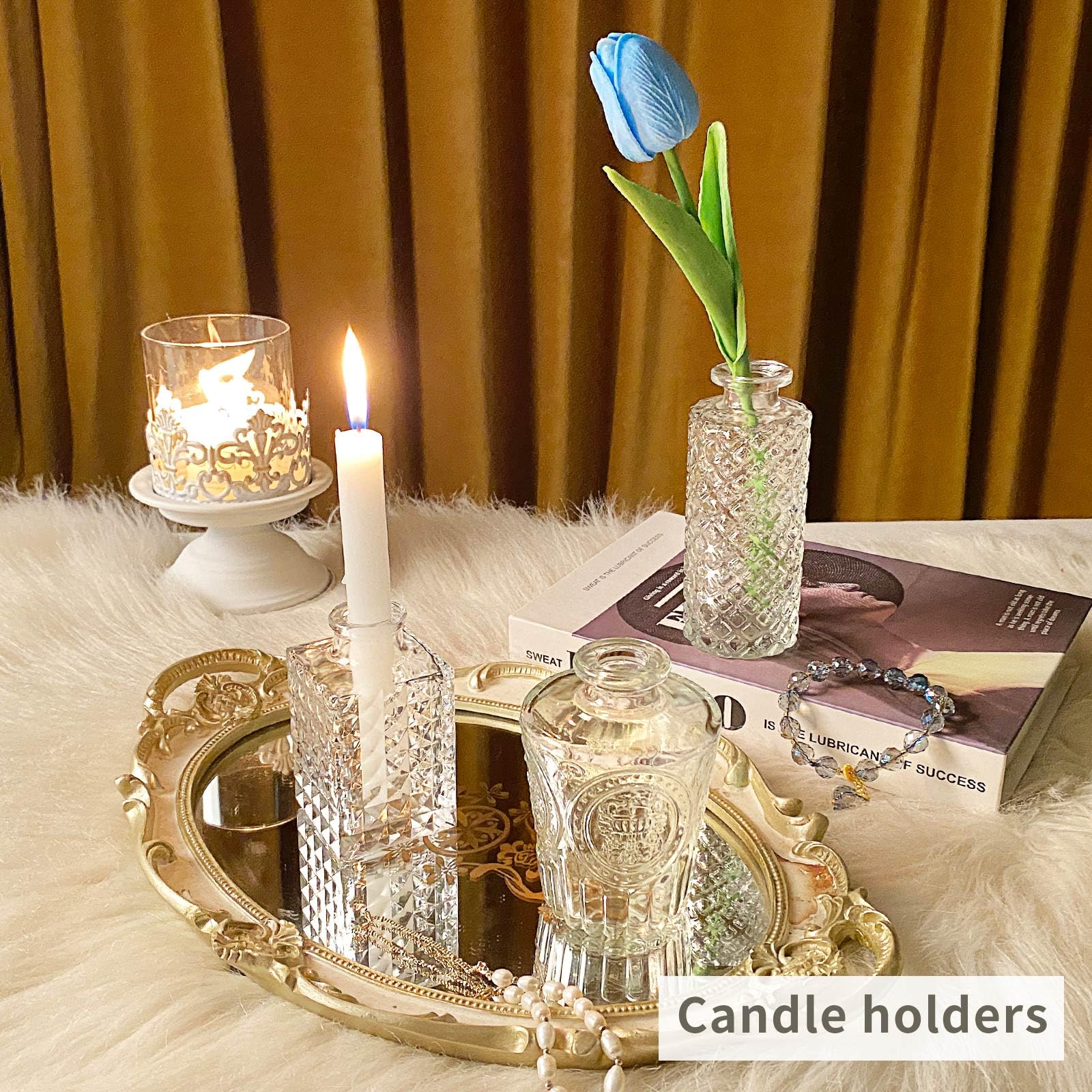 EarthGadgets versatile vases can hold aromatherapy or candle accents.