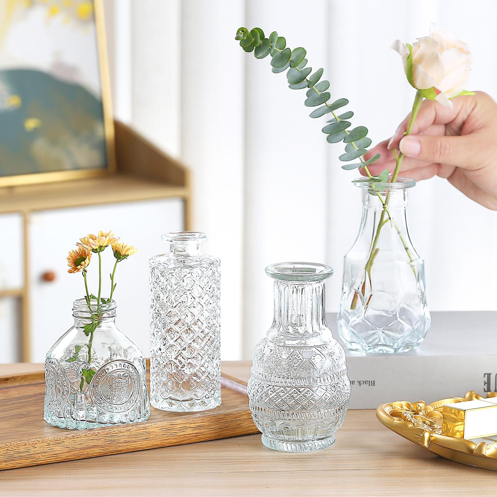 Earthgadgets glass vases for dried flowers and simple decor.