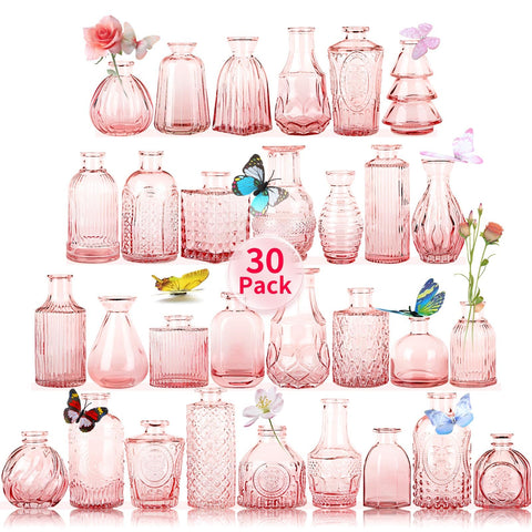 Earthgadgets pink bud vases set of 30 for elegant wedding centerpieces