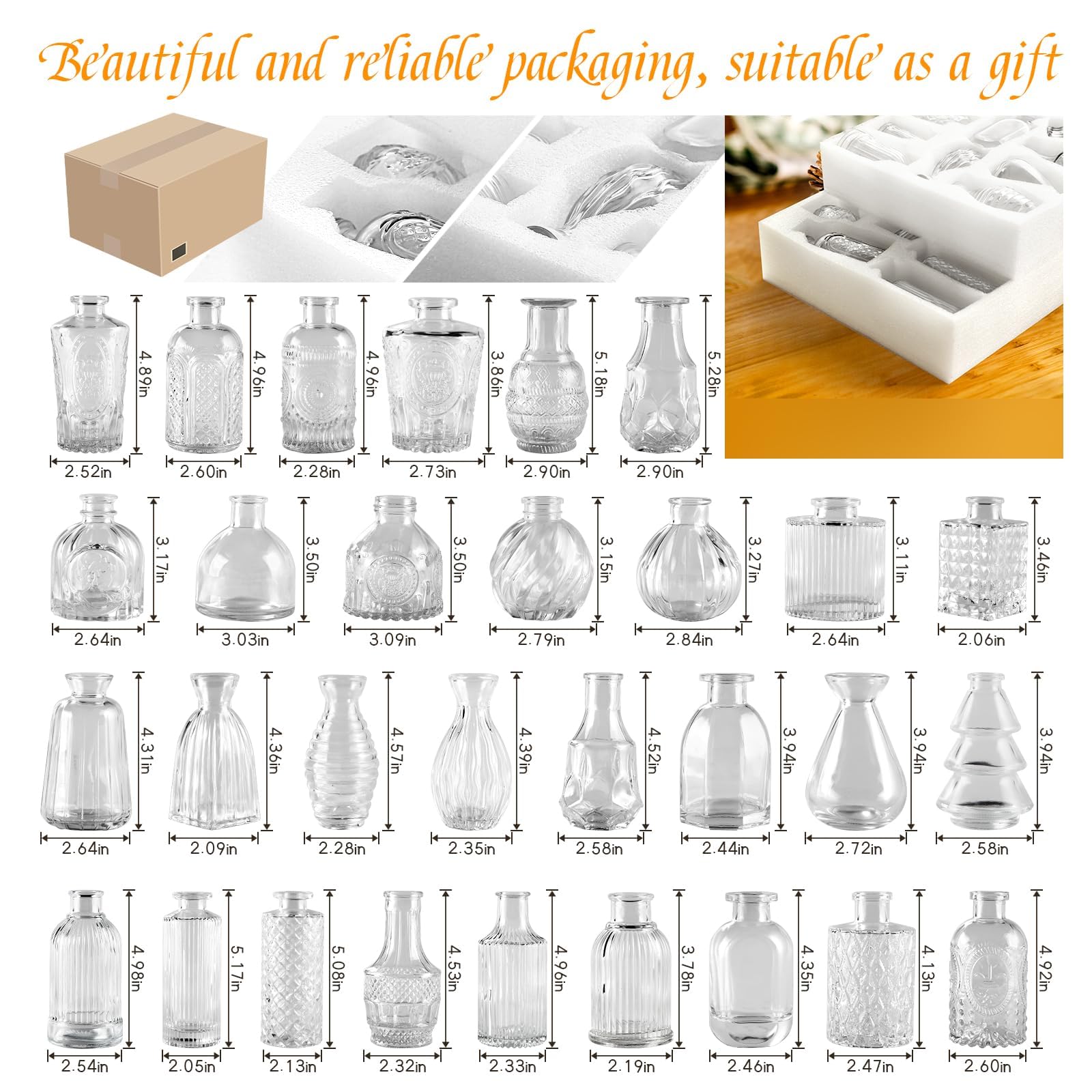 EarthGadgets small glass vases perfect for dining table decor.