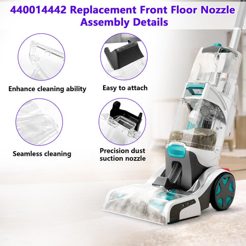 Earthtec edge-clean-design front nozzle; reaches corners for thorough cleaning.