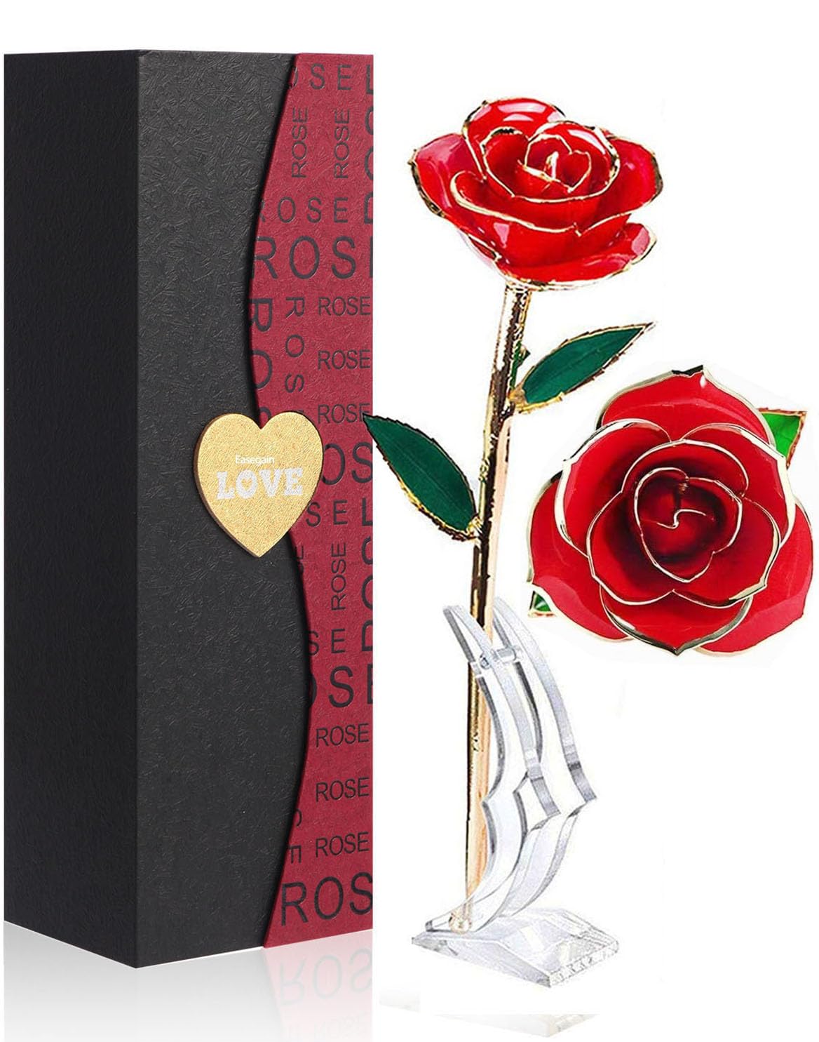 Easegain gold dipped rose 24K petal detail showcases craftsmanship and luxury.