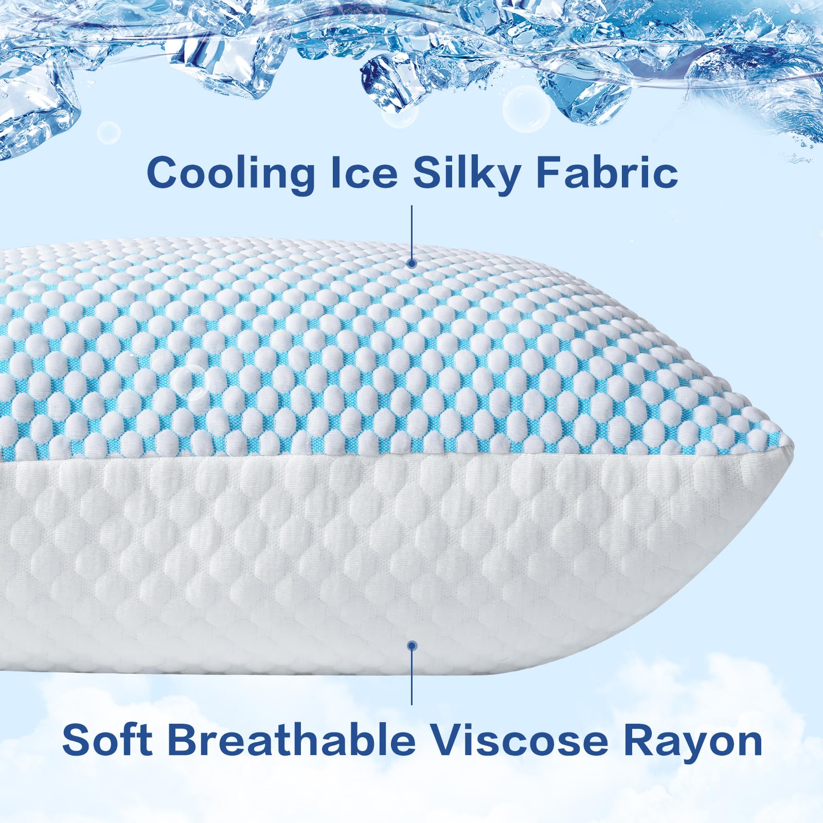 EASELAND king-size pillow with adjustable fill, zipper access for easy customization.