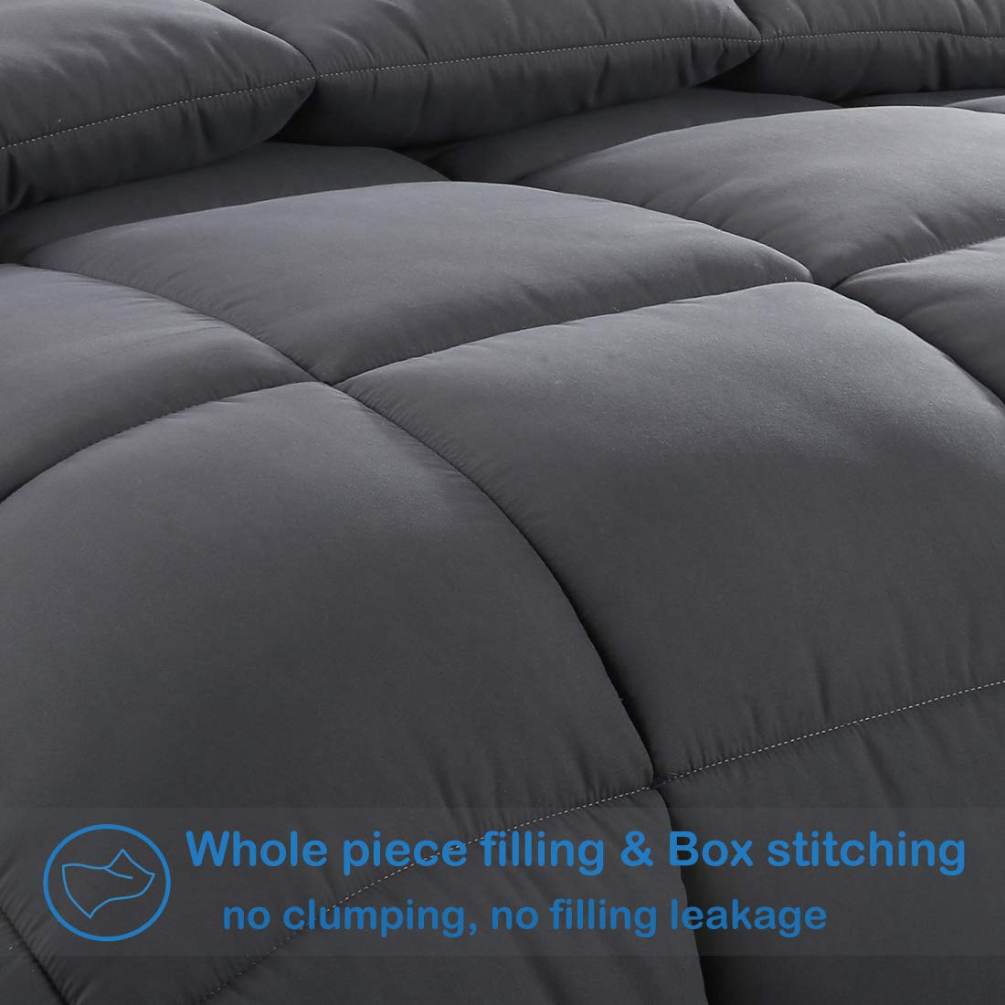 Easeland all-seasons comforter provides cozy warmth in cool nights and breathability on warm nights.
