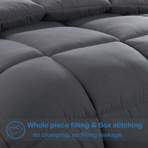 Easeland all-seasons comforter provides cozy warmth in cool nights and breathability on warm nights.
