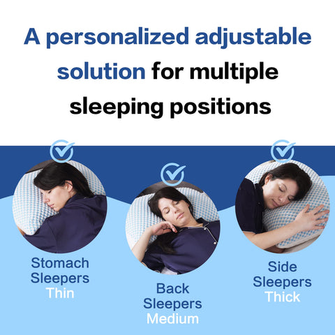 EASELAND king-size set of 2 pillows on bed for versatile sleeping positions.