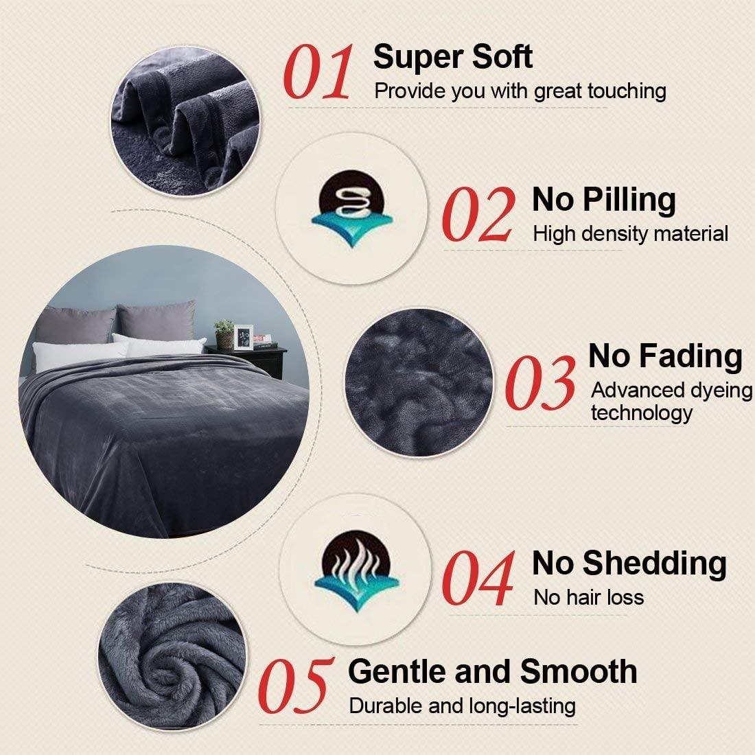EASELAND machine-washable blanket for simple care and quick cleanups.
