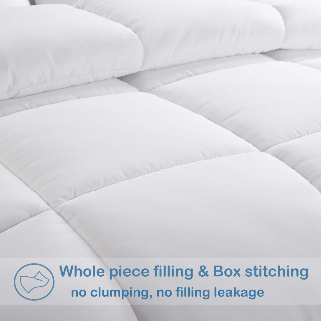 EASELAND oversized king comforter quilted box stitching maintains loft and even distribution