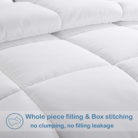 EASELAND oversized king comforter quilted box stitching maintains loft and even distribution