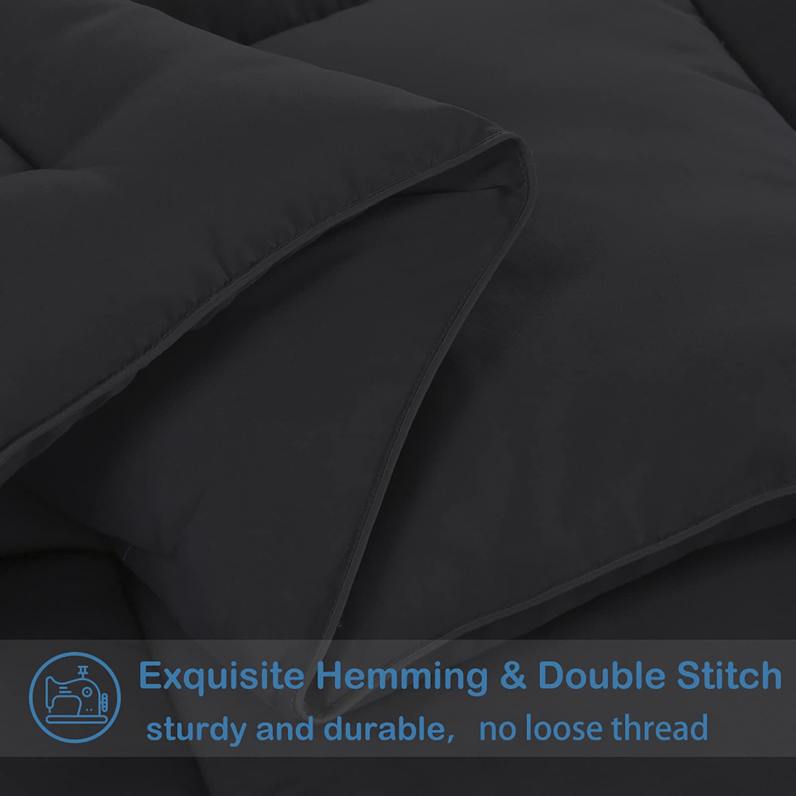 EASELAND queen comforter has a durable hem for long-lasting use.