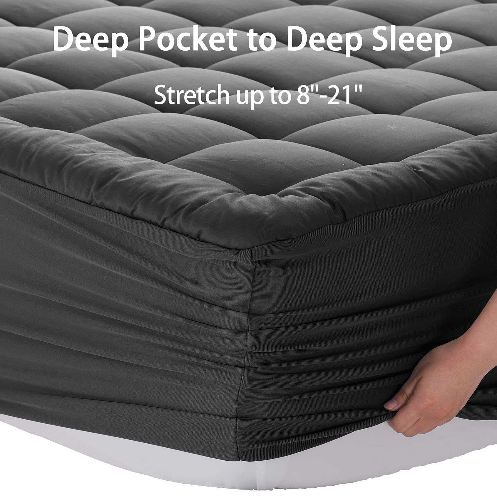 EASELAND twin mattress pad skin-friendly cotton surface wicks moisture.