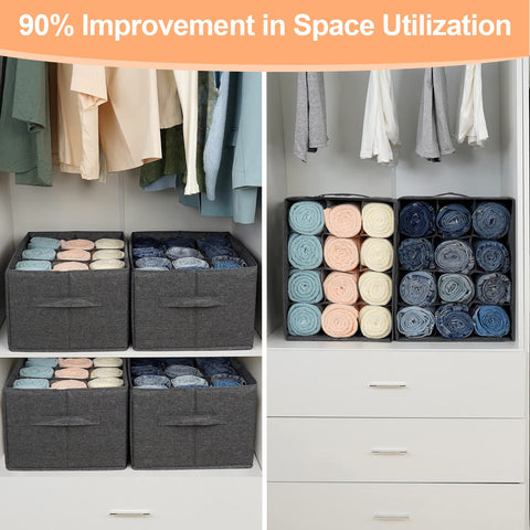 Easeve closet shelf grid partitions items in wardrobe