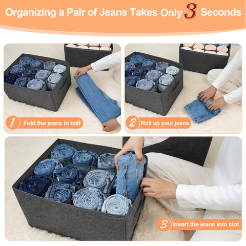 EASEVE wardrobe dividers grid storage bins keep clothes neatly separated and accessible.
