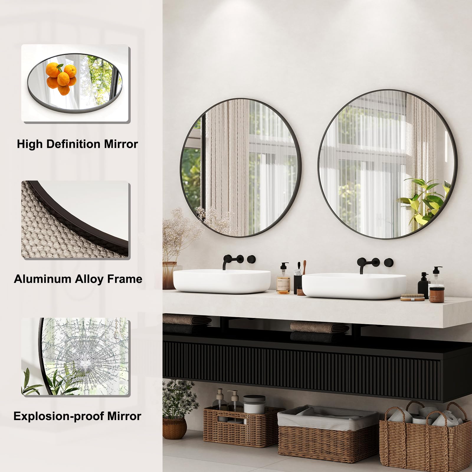 Easly high-quality aluminum alloy frame complements minimal decor.
