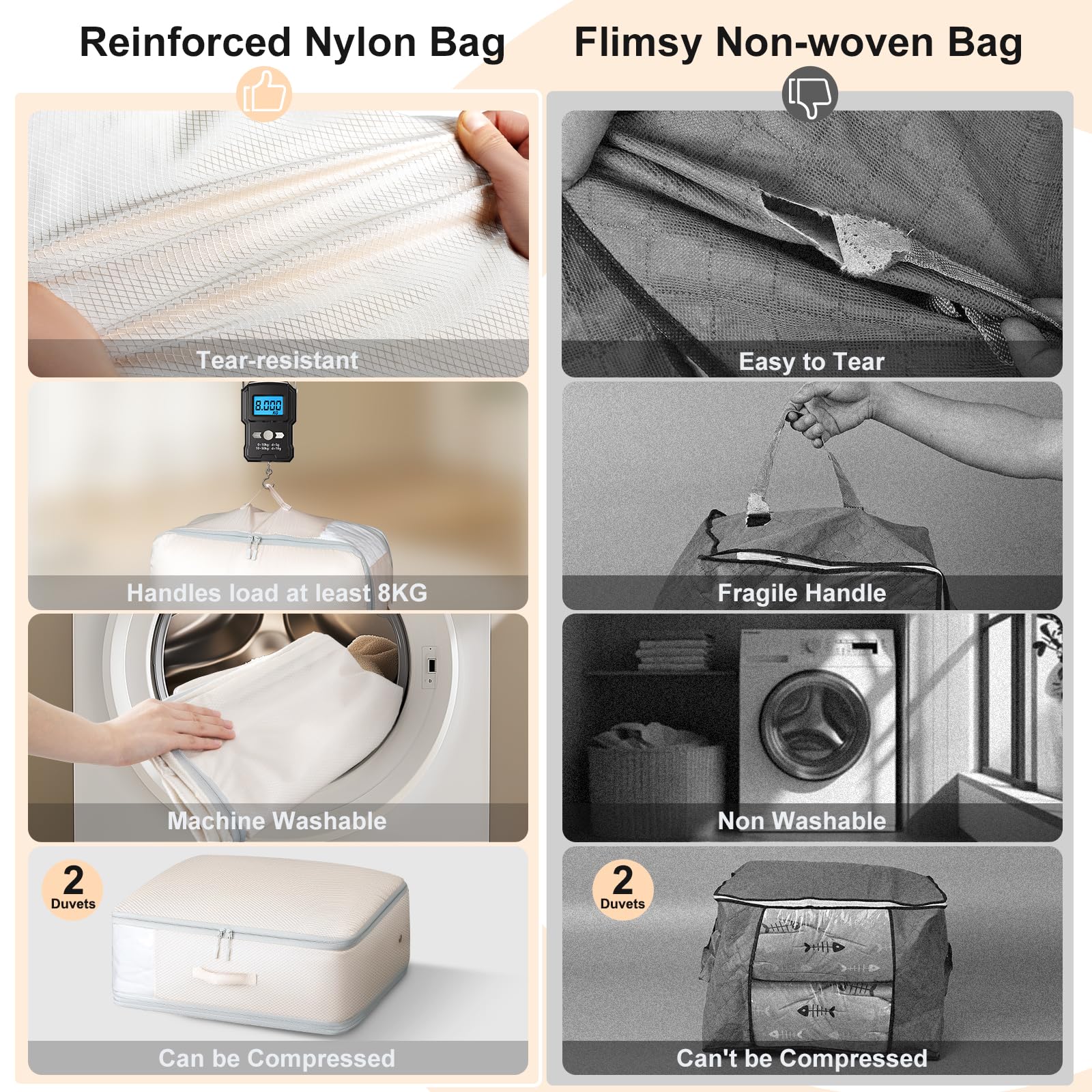 Easortm Dual Handles enable easy pull-out from shelves.