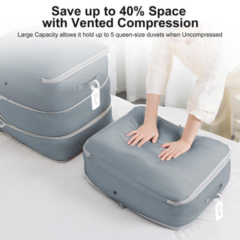 Easortm blanket storage bag with dual reinforced handles for easy access