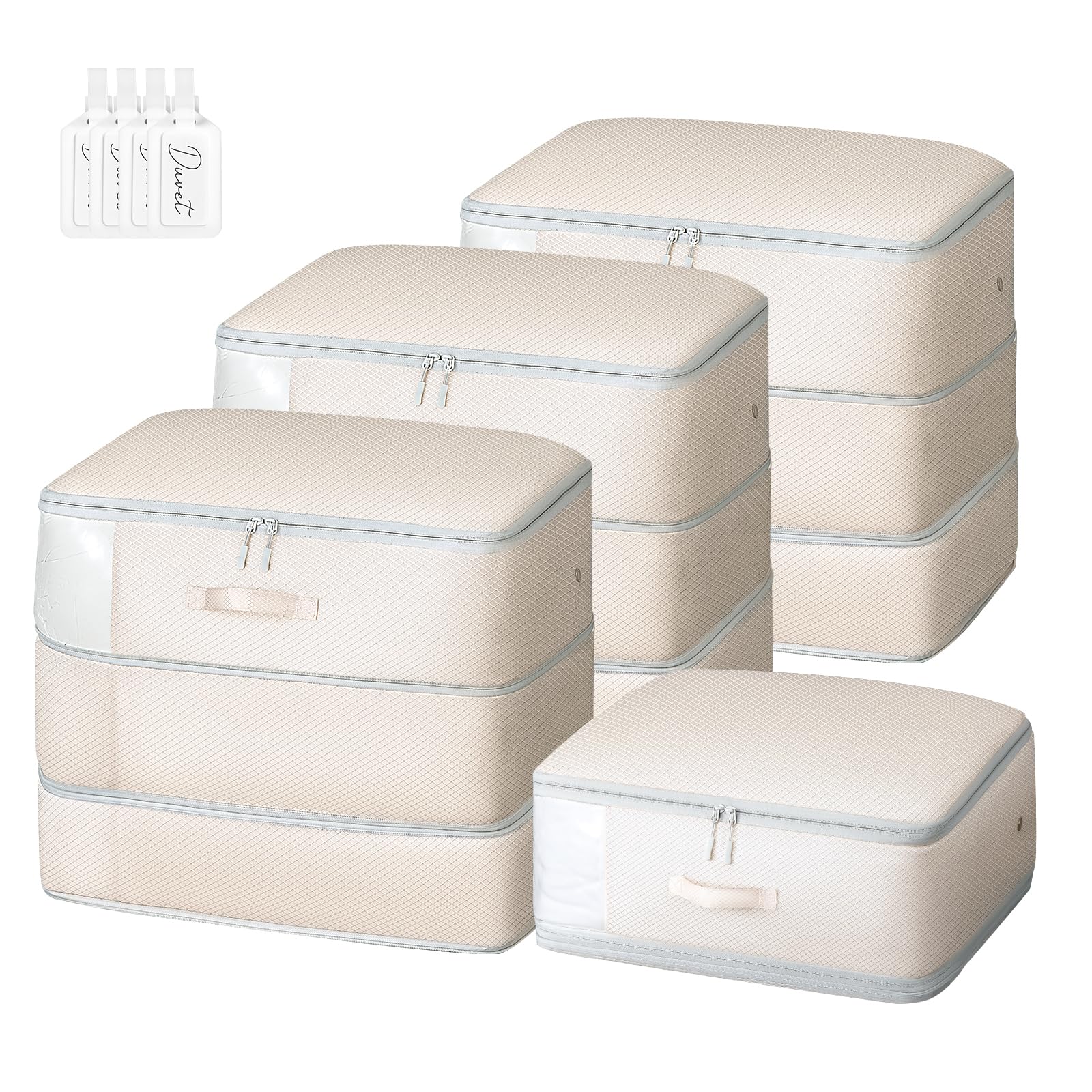 Easortm comforter storage bag with 3-layer compression for maximizing closet space