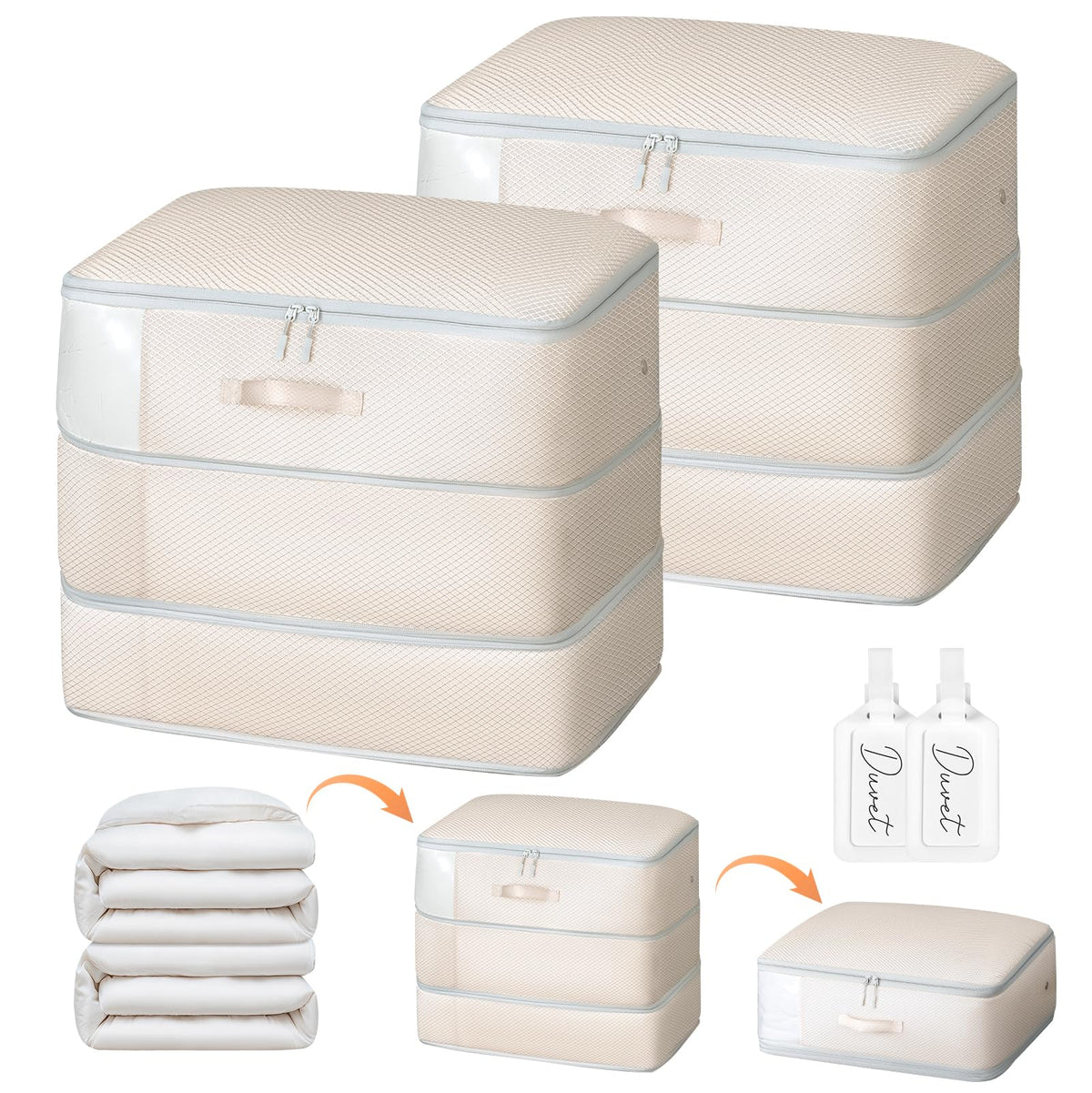 Easortm Comforter Storage Bag with 3-layer design for space-saving bulk bedding.