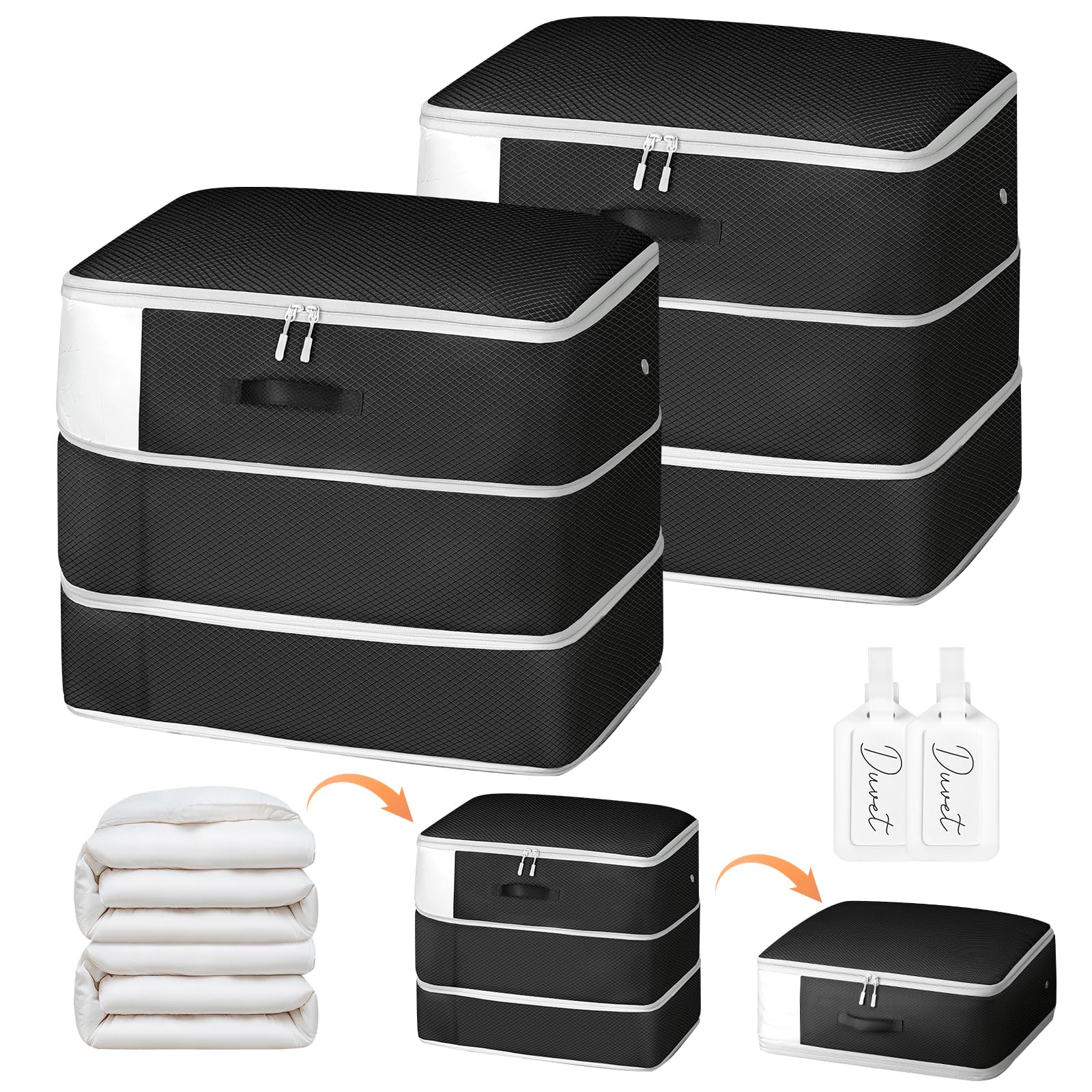 Easortm comforter storage bag closed view showing space-saving design