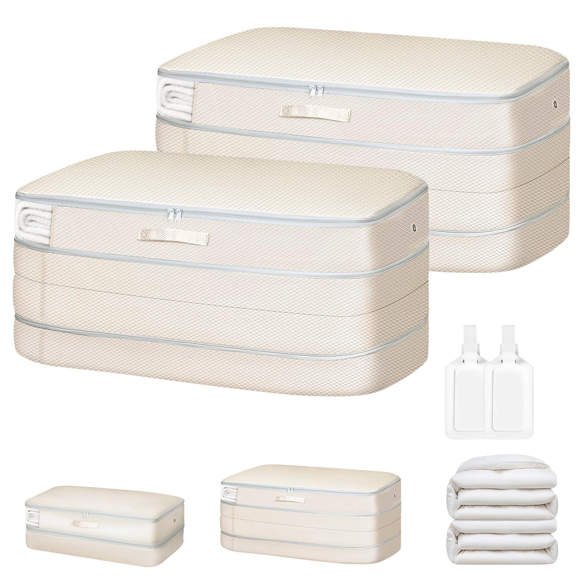 Easortm Comforter Storage Bag demonstrates large-capacity bedding storage for organized closets