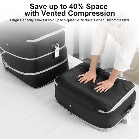 Easortm comforter storage bag transparent window for quick content view
