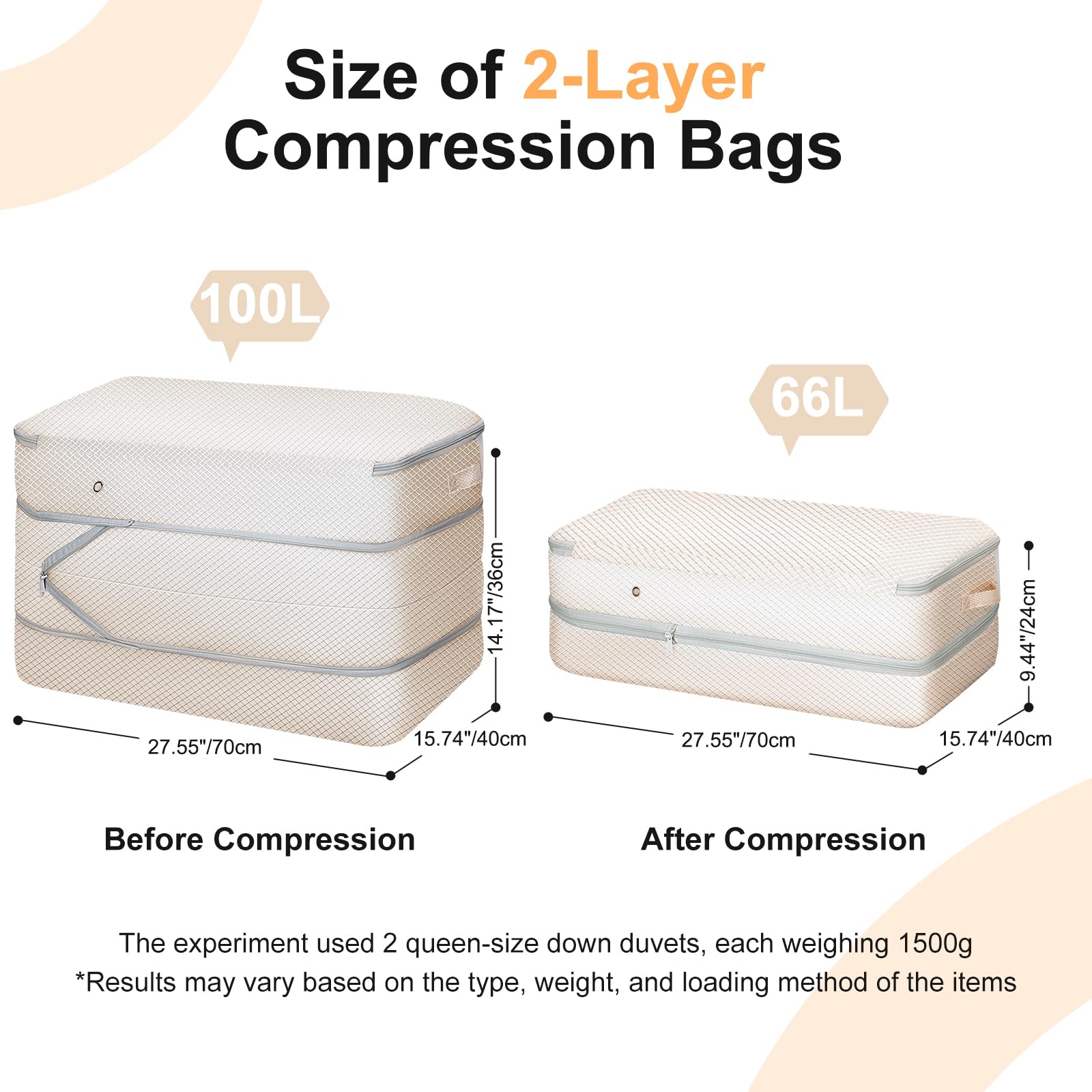 Easortm compression storage bag-zipper shows secure compression for space-saving closet organization