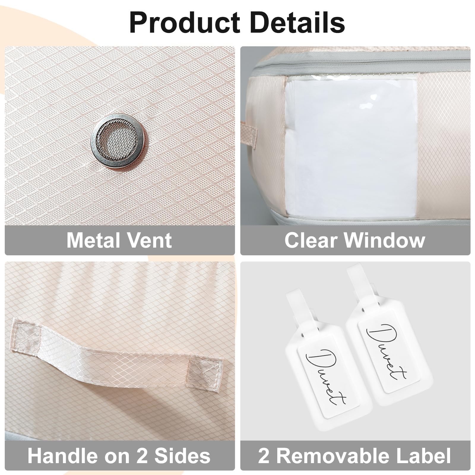 Easortm Queen-size capacity fits multiple comforters when uncompressed.