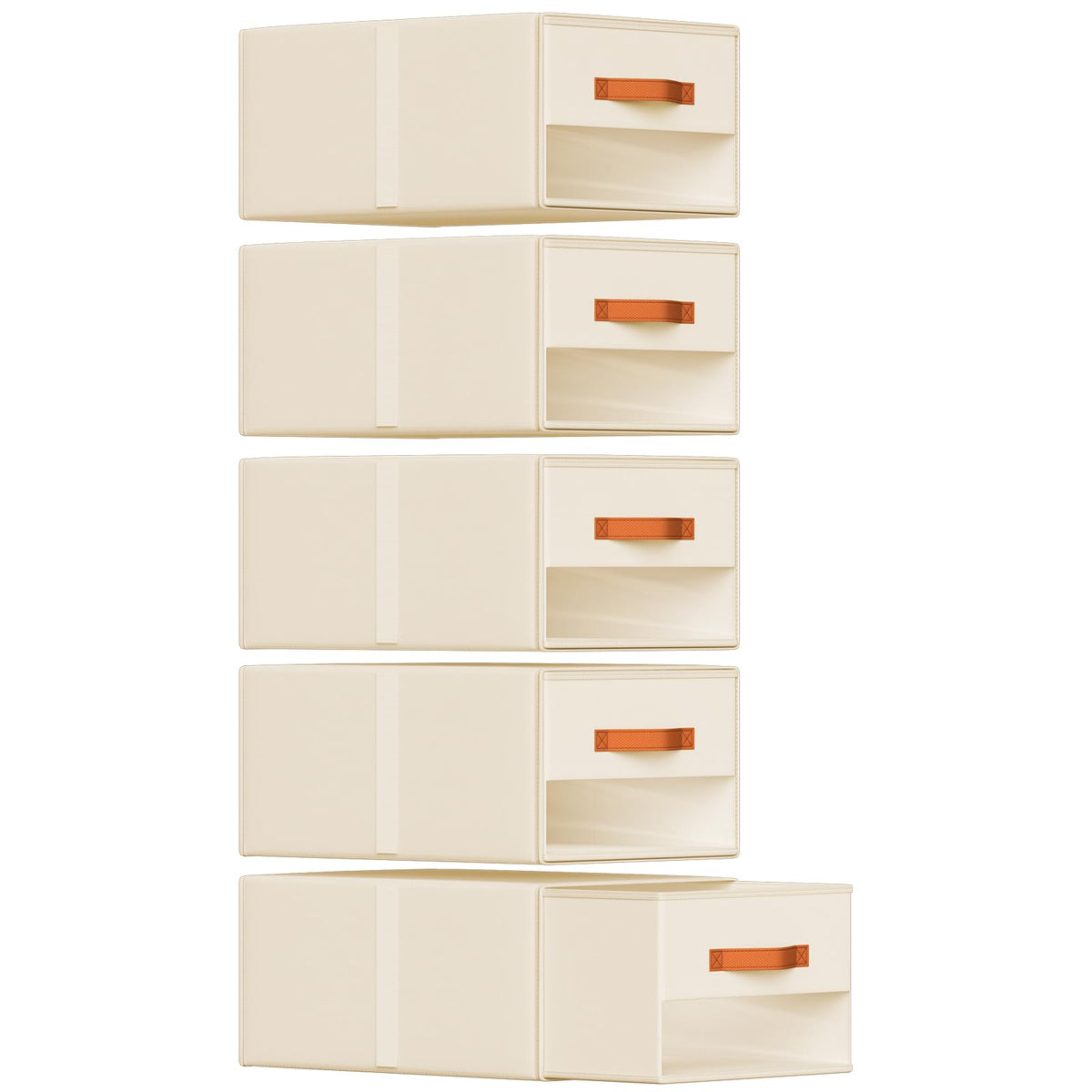 Easortm stackable drawers beige top view for quick access