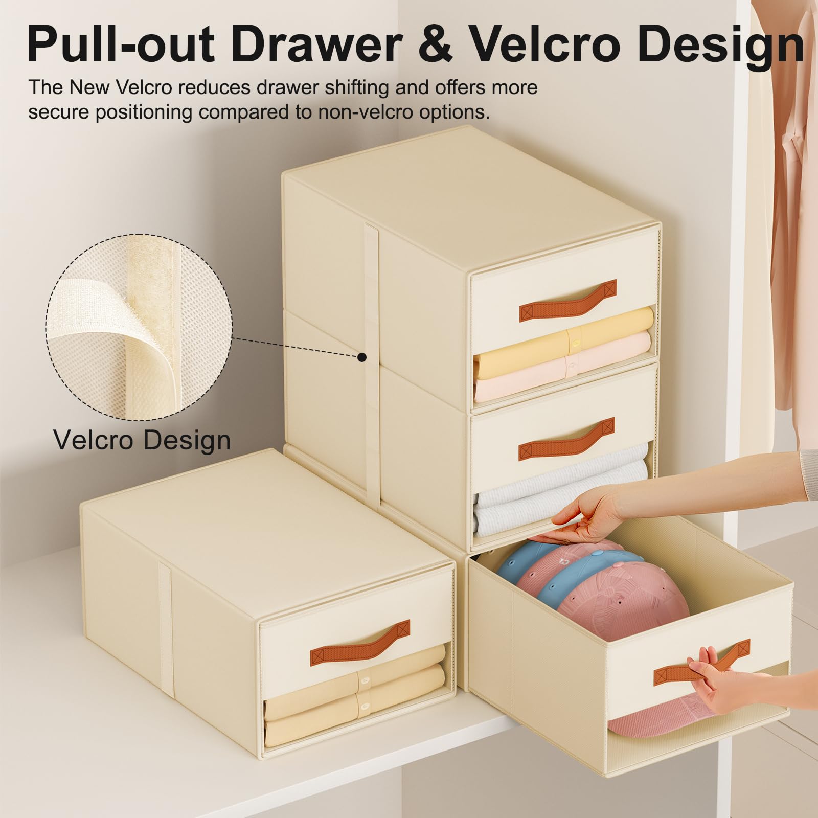 Easortm stackable drawers labeled window for quick content check