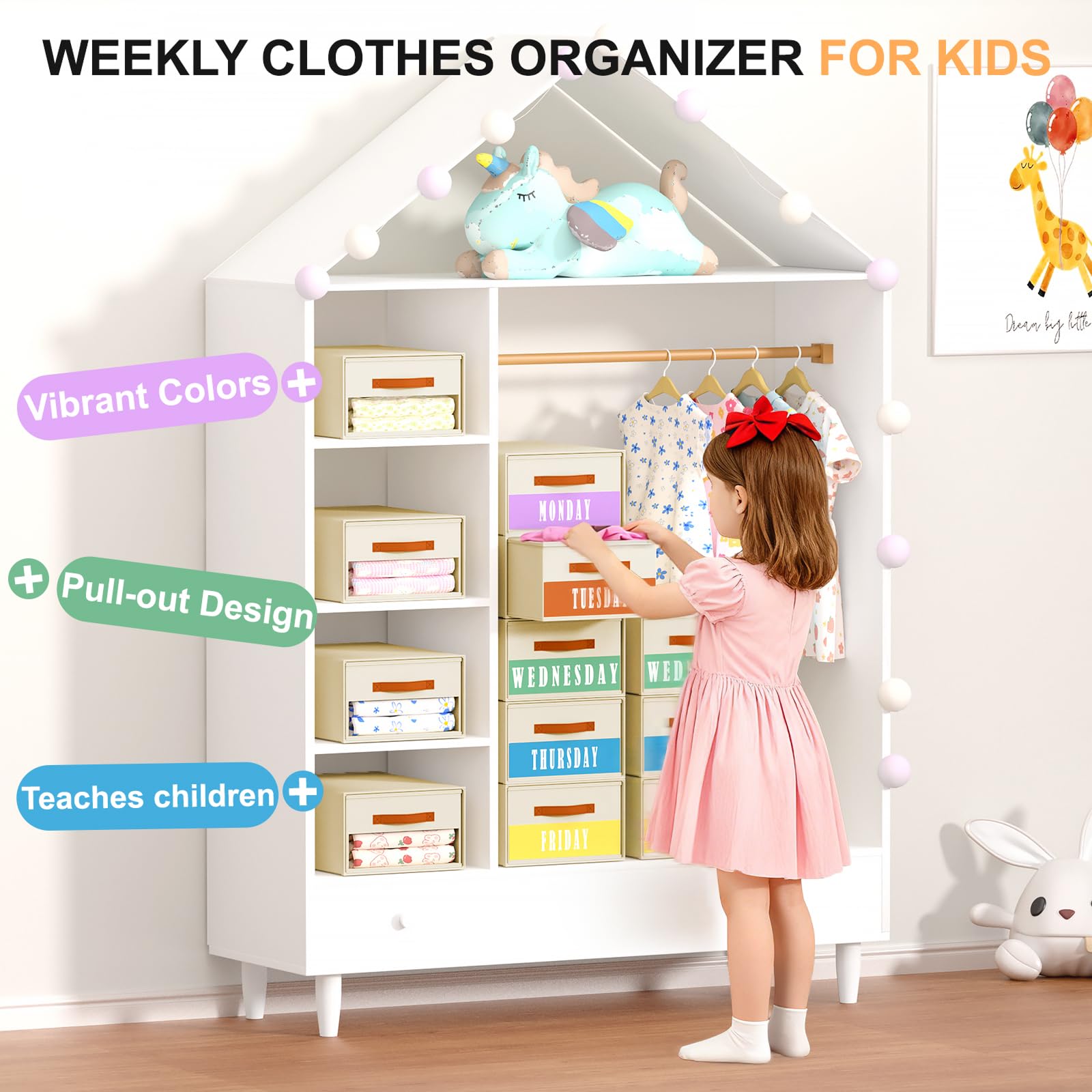 Easortm stackable drawers sturdy odor-free fabric with PP panels