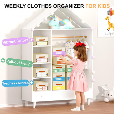Easortm stackable drawers sturdy odor-free fabric with PP panels