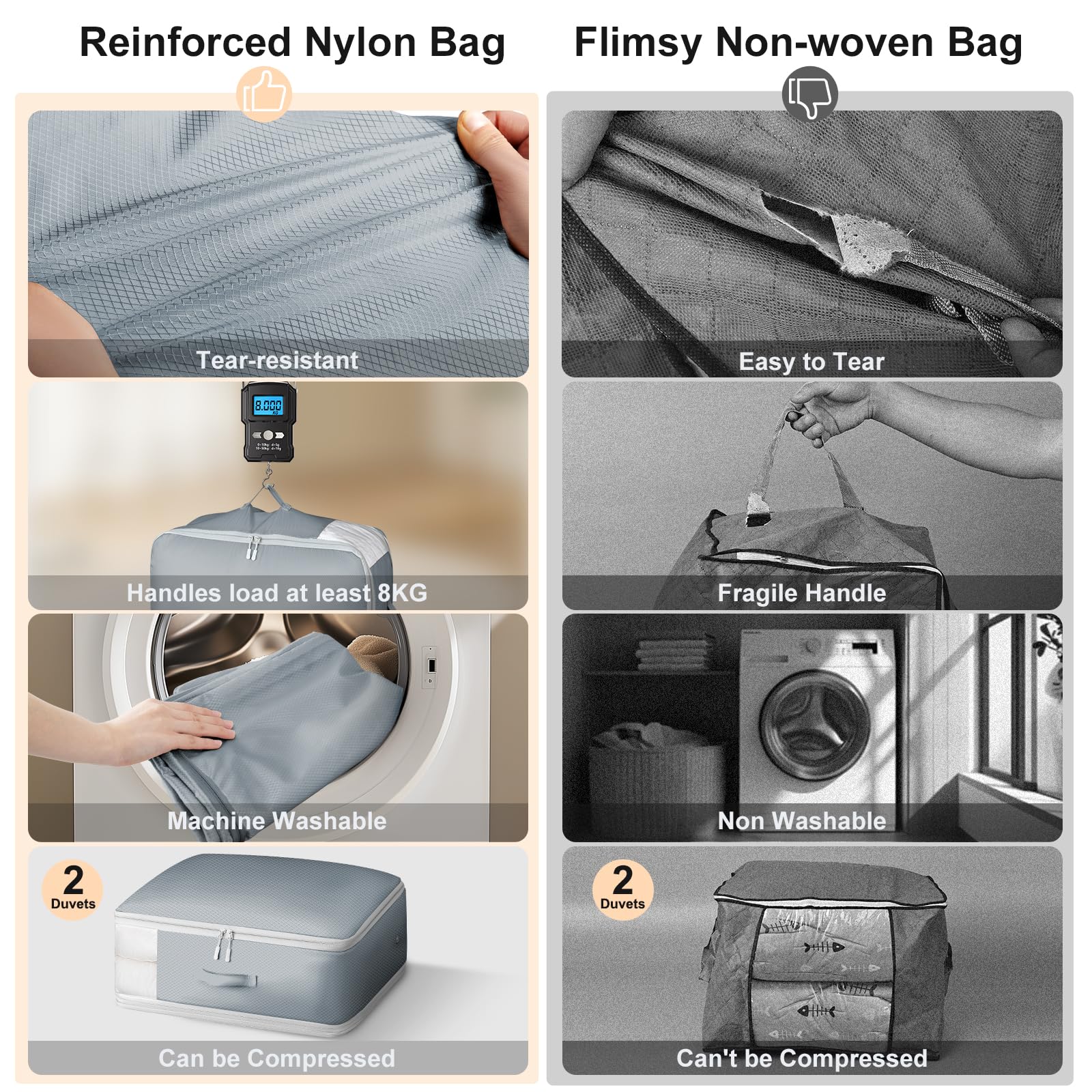 Easortm bag featuring transparent window and movable labels for quick identification