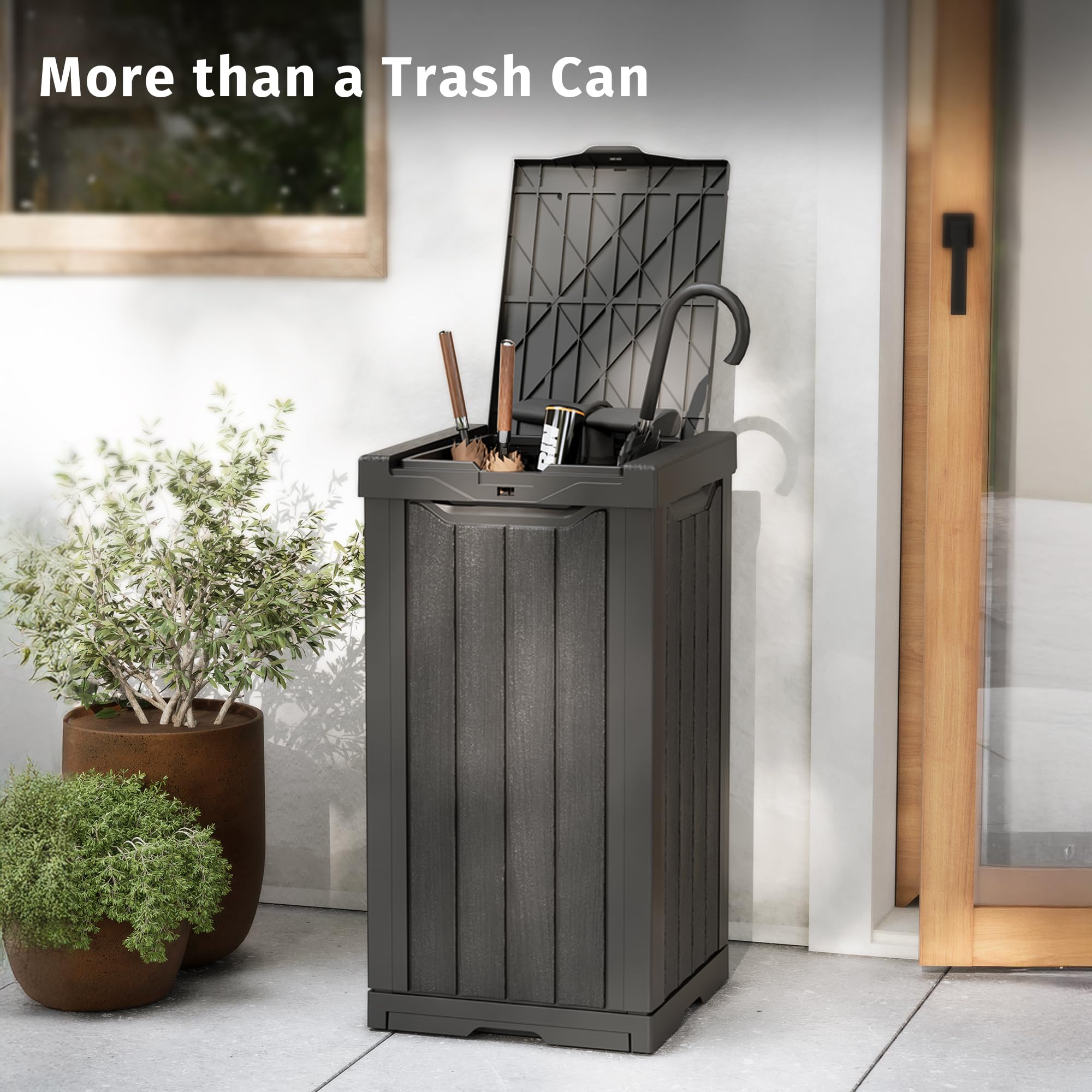 East Oak 31-gallon outdoor trash can double lid for odor control
