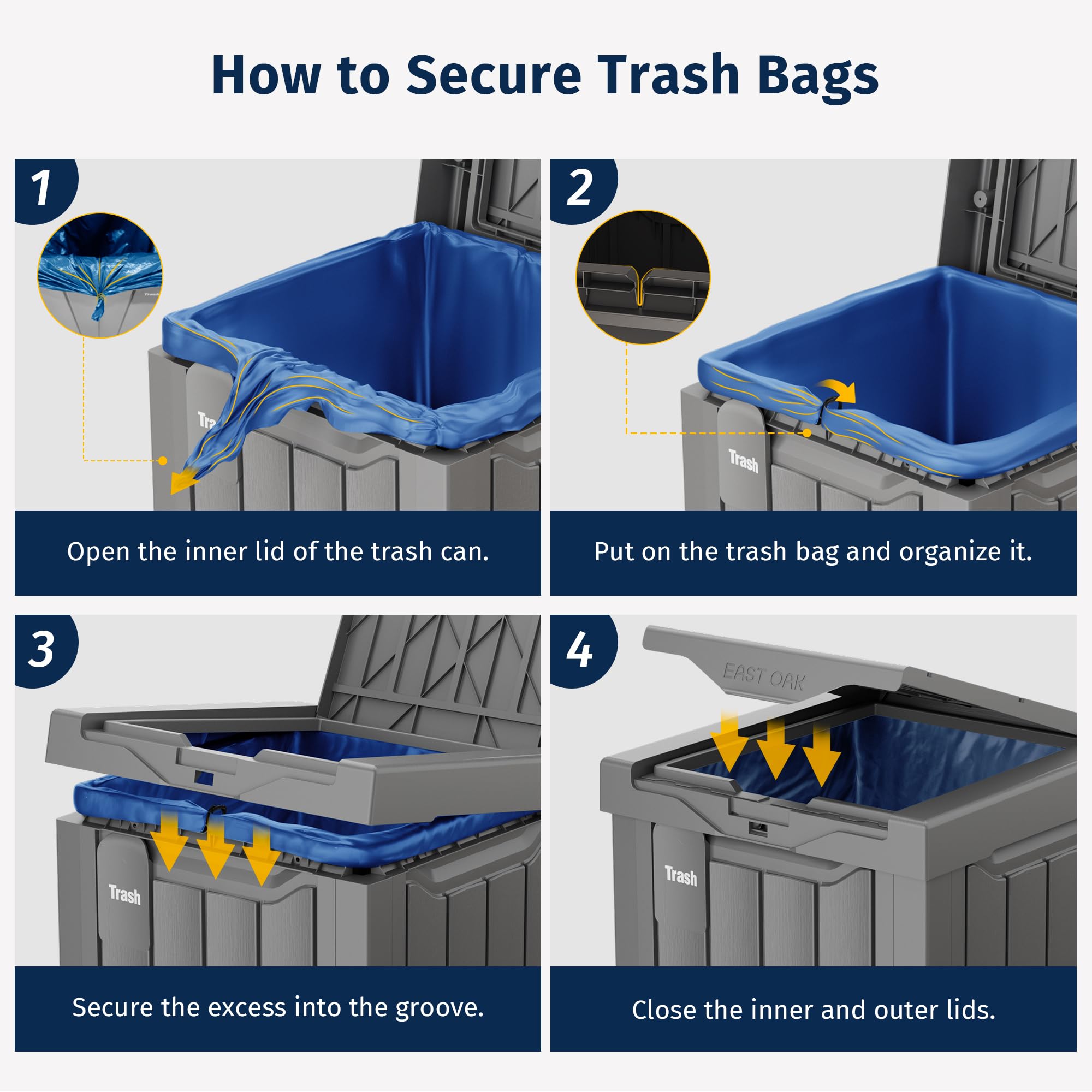 East Oak removable-waste tray showing leak management system