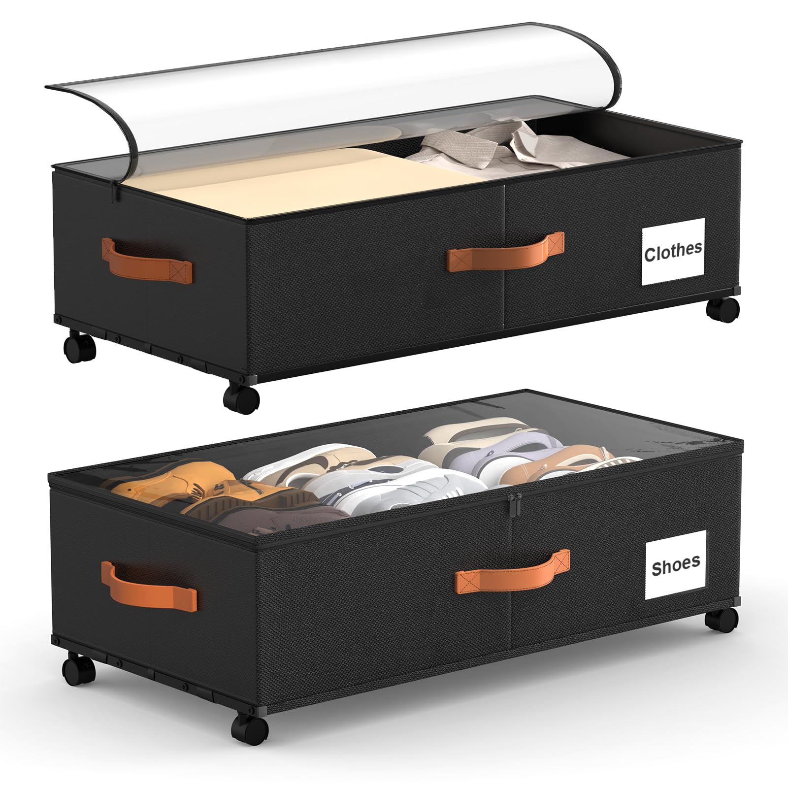 Eastherry underbed storage with wheels for smooth access under the bed