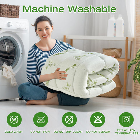 Easthome machine-washable fabric close-up hints at easy care and fresh sleep.
