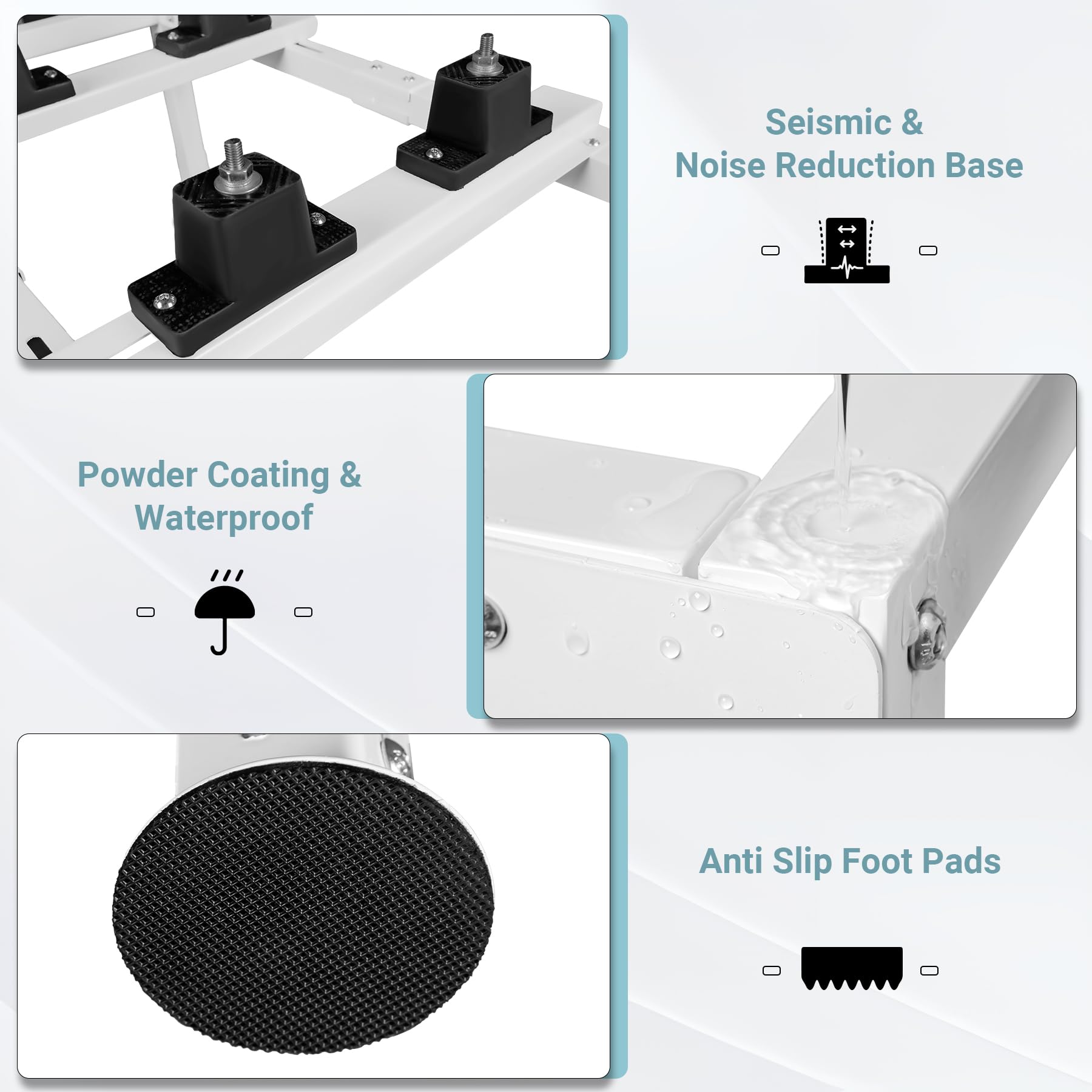 Supports up to 400 lbs, suitable for most outdoor condensers and heat pumps.