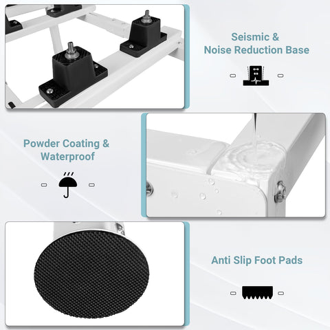Supports up to 400 lbs, suitable for most outdoor condensers and heat pumps.