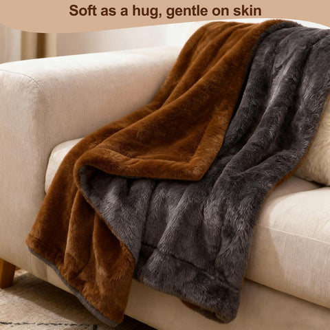 Brown and gray colorway complements modern bedroom decor.