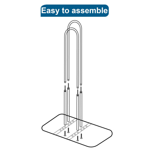 EASTTOWEST carbon steel stand detail with smooth edges for safe use.