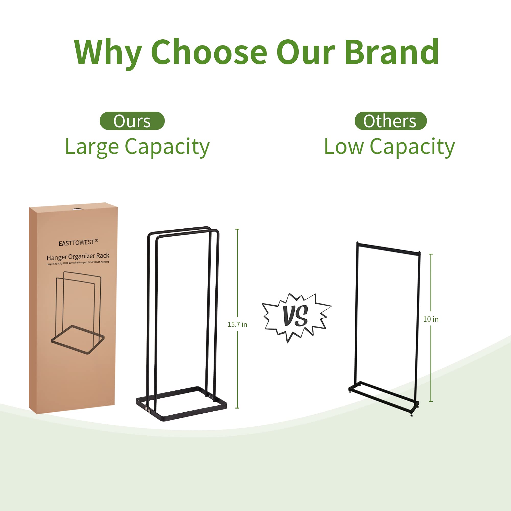 EASTTOWEST clothes hanger storage rack holder in laundry room keeps hangers tidy and within reach.